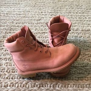 Pink Timberland boots